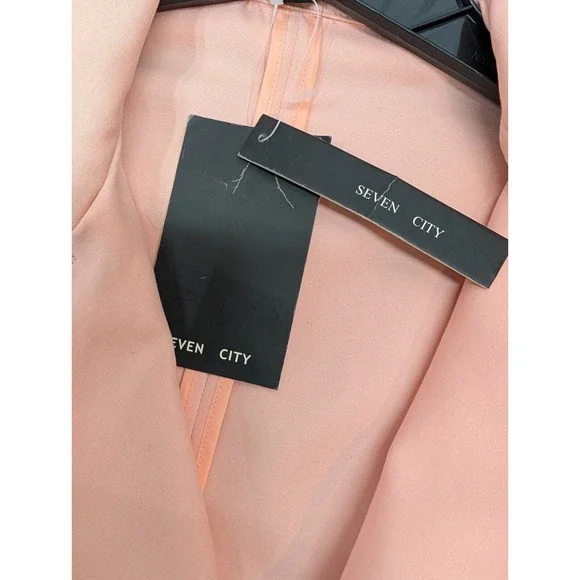 Vintage Seven City Women's L Belted Rain Trench‎ Coat Old Money Pastel Pink NWT - Picture 2 of 16